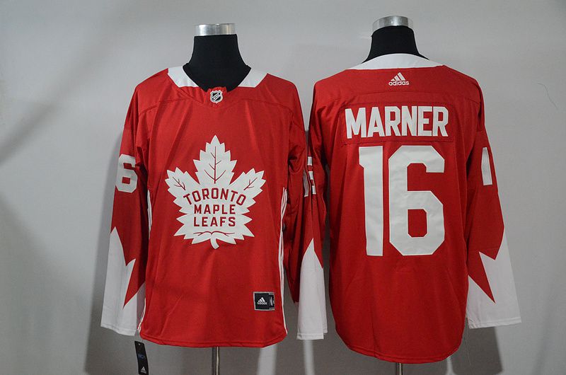 Men Toronto Maple Leafs 16 Marner Red NHL Jerseys